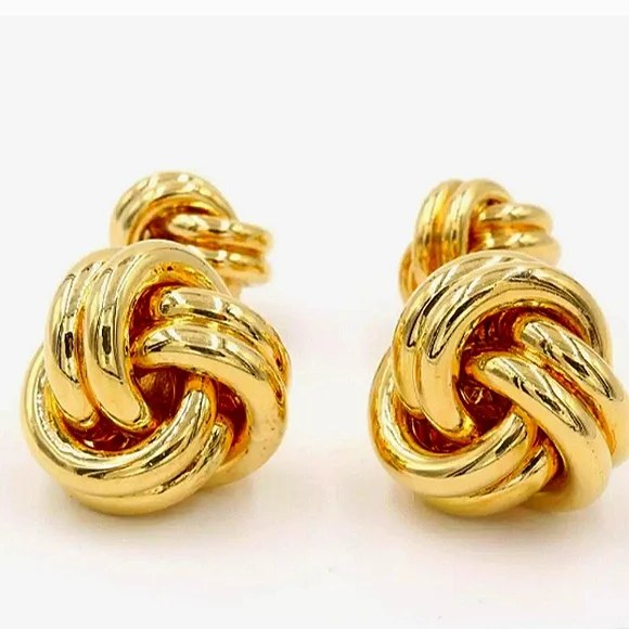 18K Tiffany & Co. Love Knot Yellow Gold Cufflinks - Picture 6 of 6